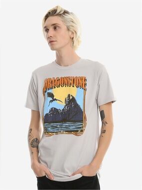 Game of Thrones Distressed Dragonstone white Graphic Tee S